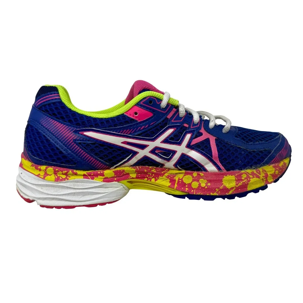 Asics Gel-Flux 3 Running Shoes Navy Pink Yellow Splatter T664Q Women's Size 8
